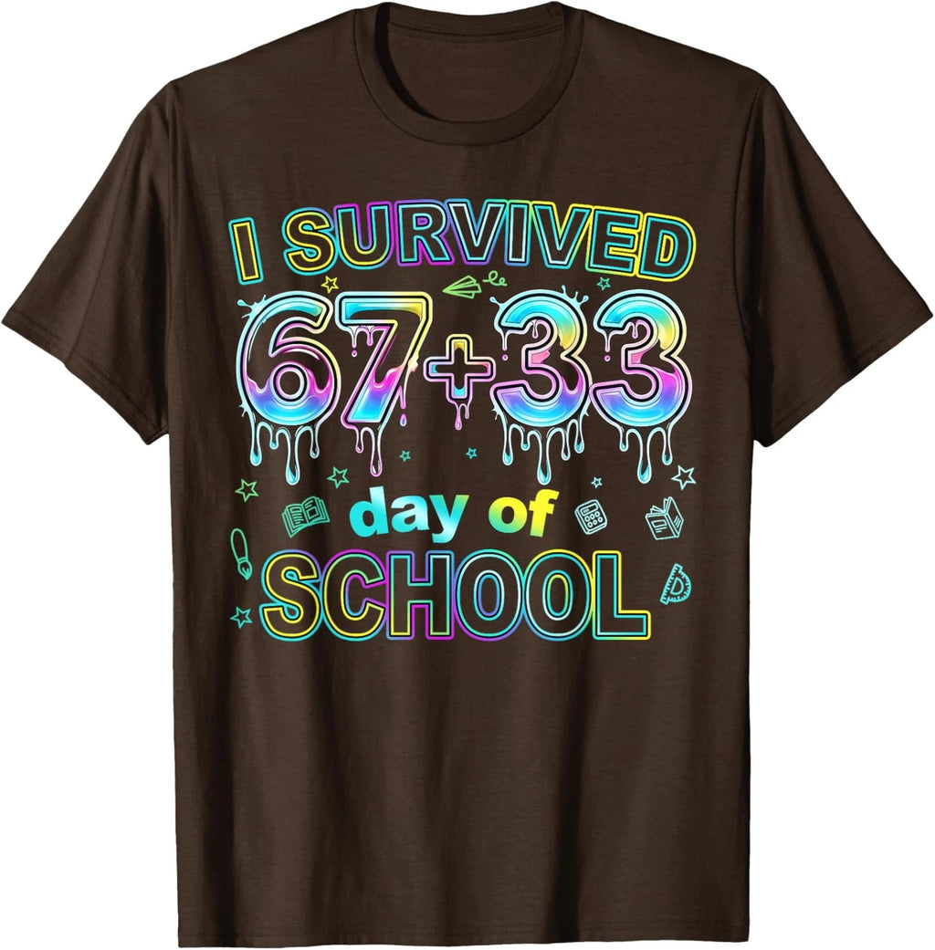 I Survived 67+33 Days School Teacher Student 67 Meme Unisex T-Shirt
