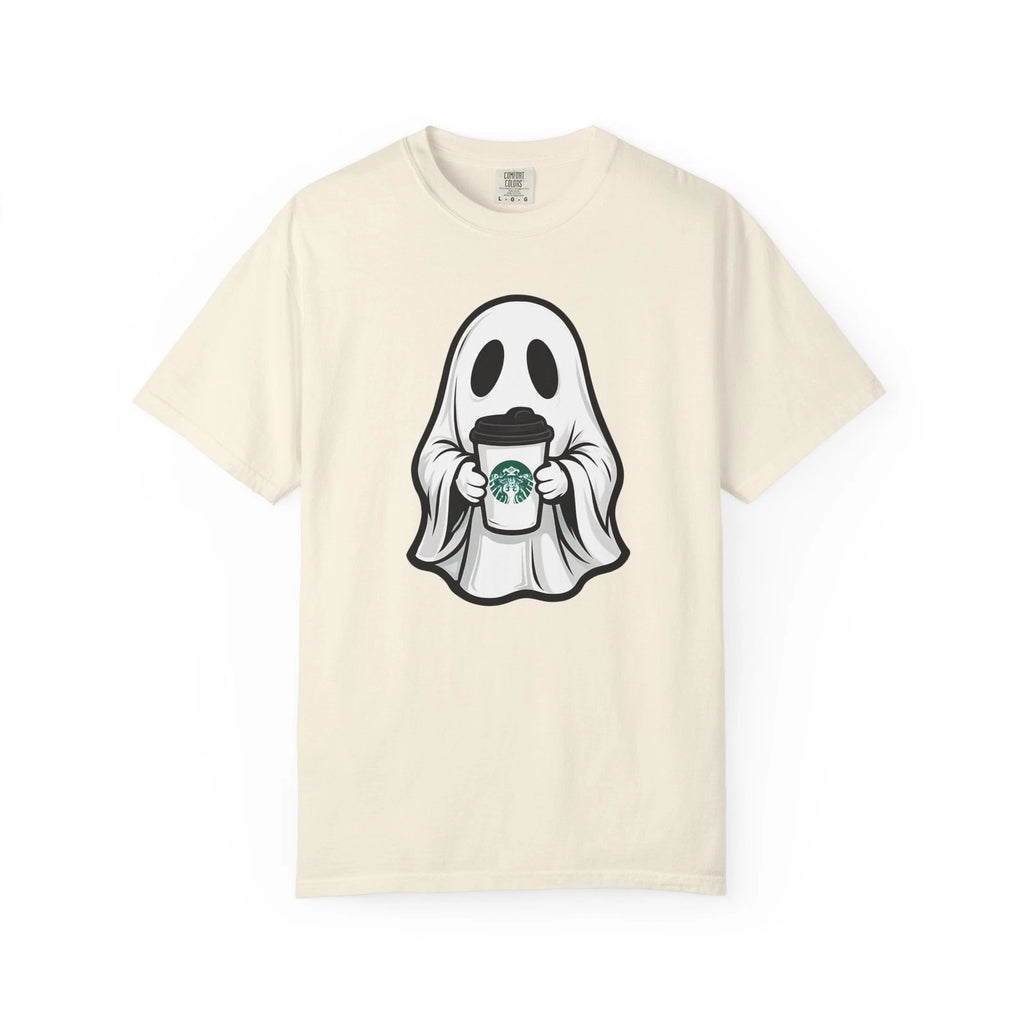 Ghostly Pumpkin Coffee Unisex T-Shirt, Halloween Shirt, Fall Tee,