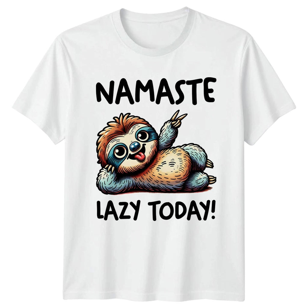 Namaste Lazy Today! T-Shirt Sloth Yoga Animal Humor Birthday Gift