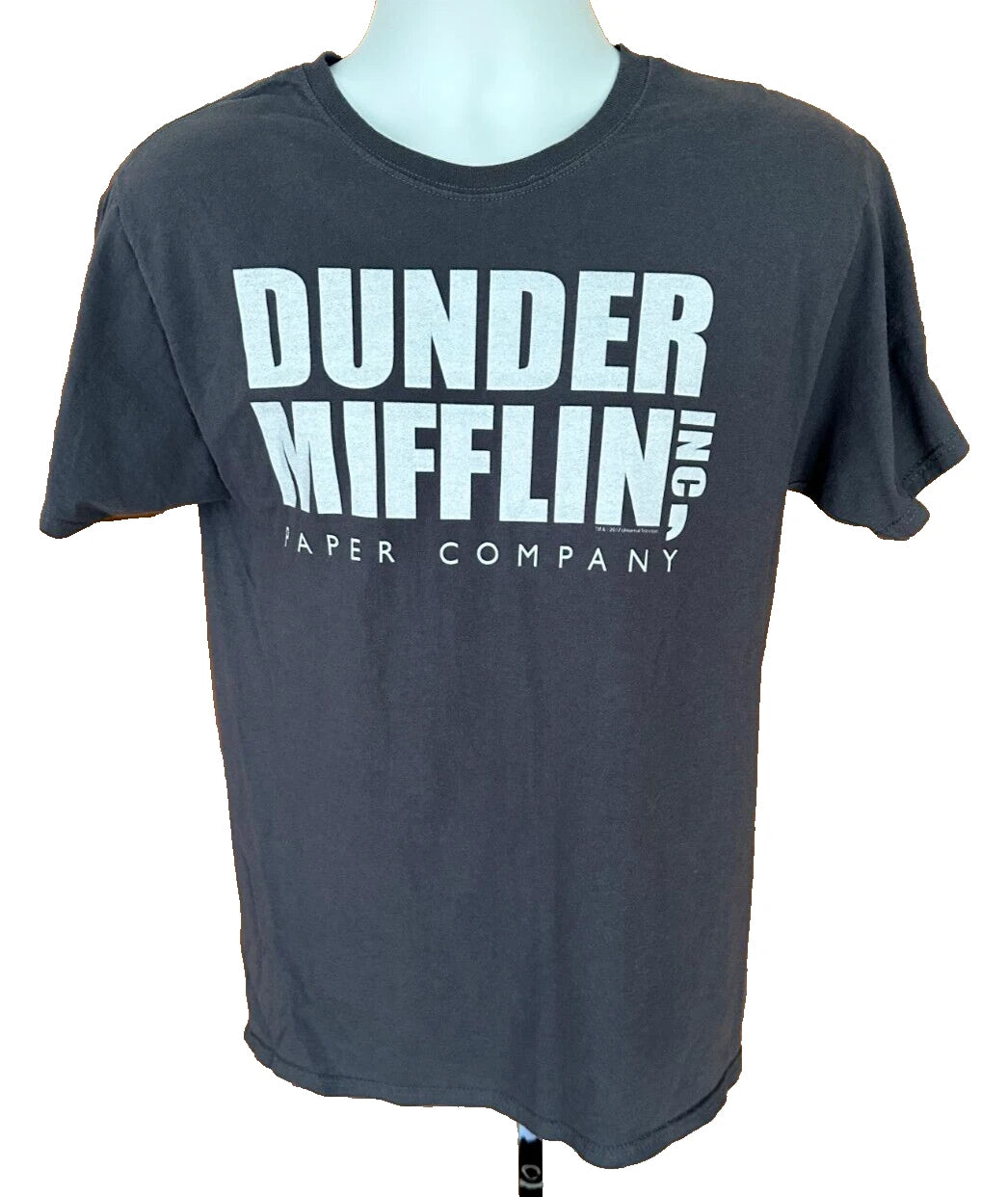 The Office Dunder Mifflin Paper Company Inc Gray Short Sleeve Shirt Mens Medium