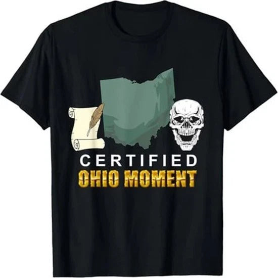 Certified Ohio Moment Meme Funny Graphic Skull T-shirt