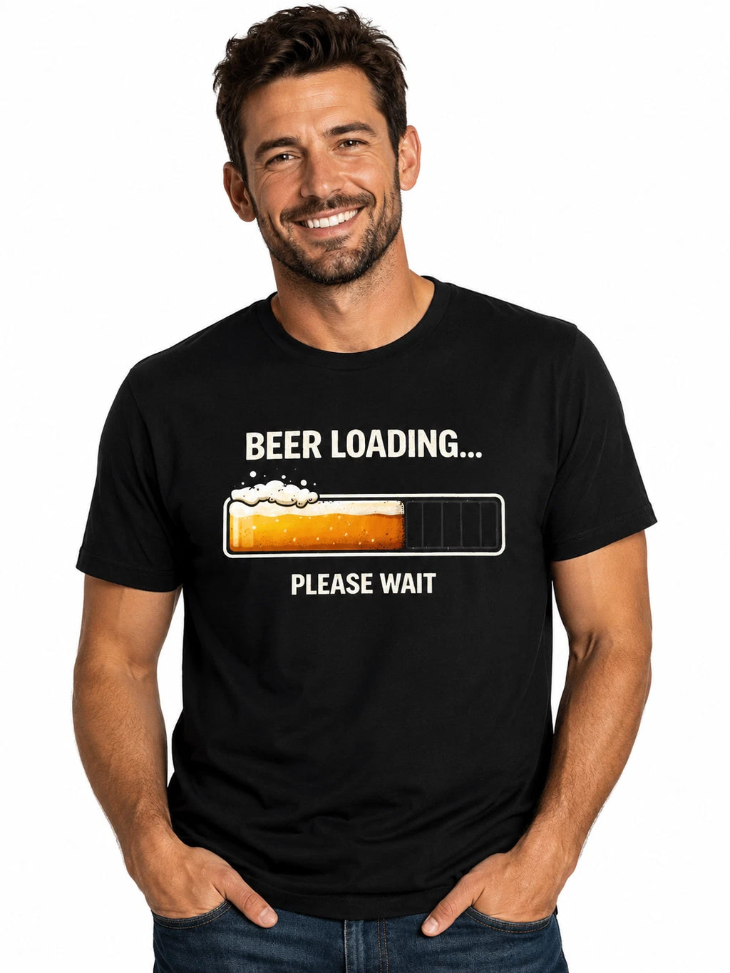 Beer Loading T-Shirt | Funny Loading Bar Graphic Tee Gamer Beer Humor Unisex