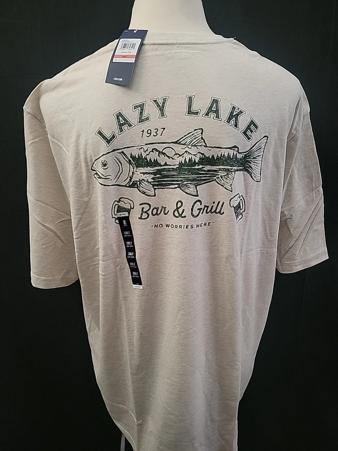 New Men's Big & Tall 2XB IZOD Saltwater Relaxed Classics Lazy Lake Bar T-Shirt