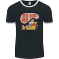 HO HO No Funny Lazy Christmas Bah Humbug Xmas Mens Ringer T-Shirt FotL
