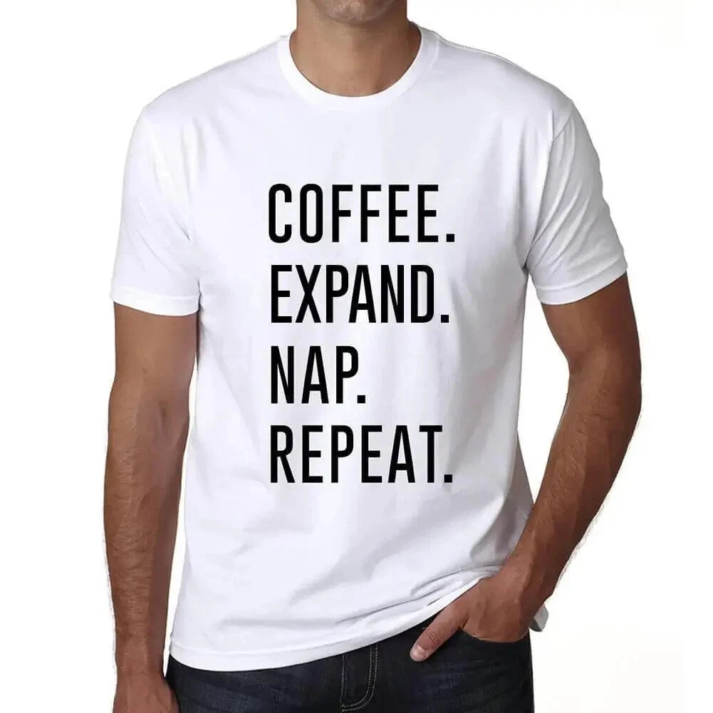 ULTRABASIC men's t-shirt coffee expansion nap repetition coffee expand nap