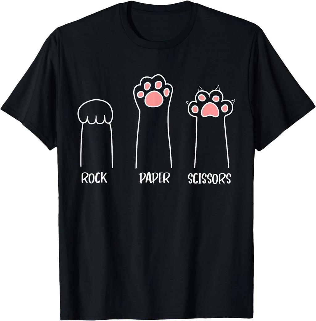 Introvert Cat Animal Rescue Pet Lover Apparel Rock Paper Scissors Hand Game Cute