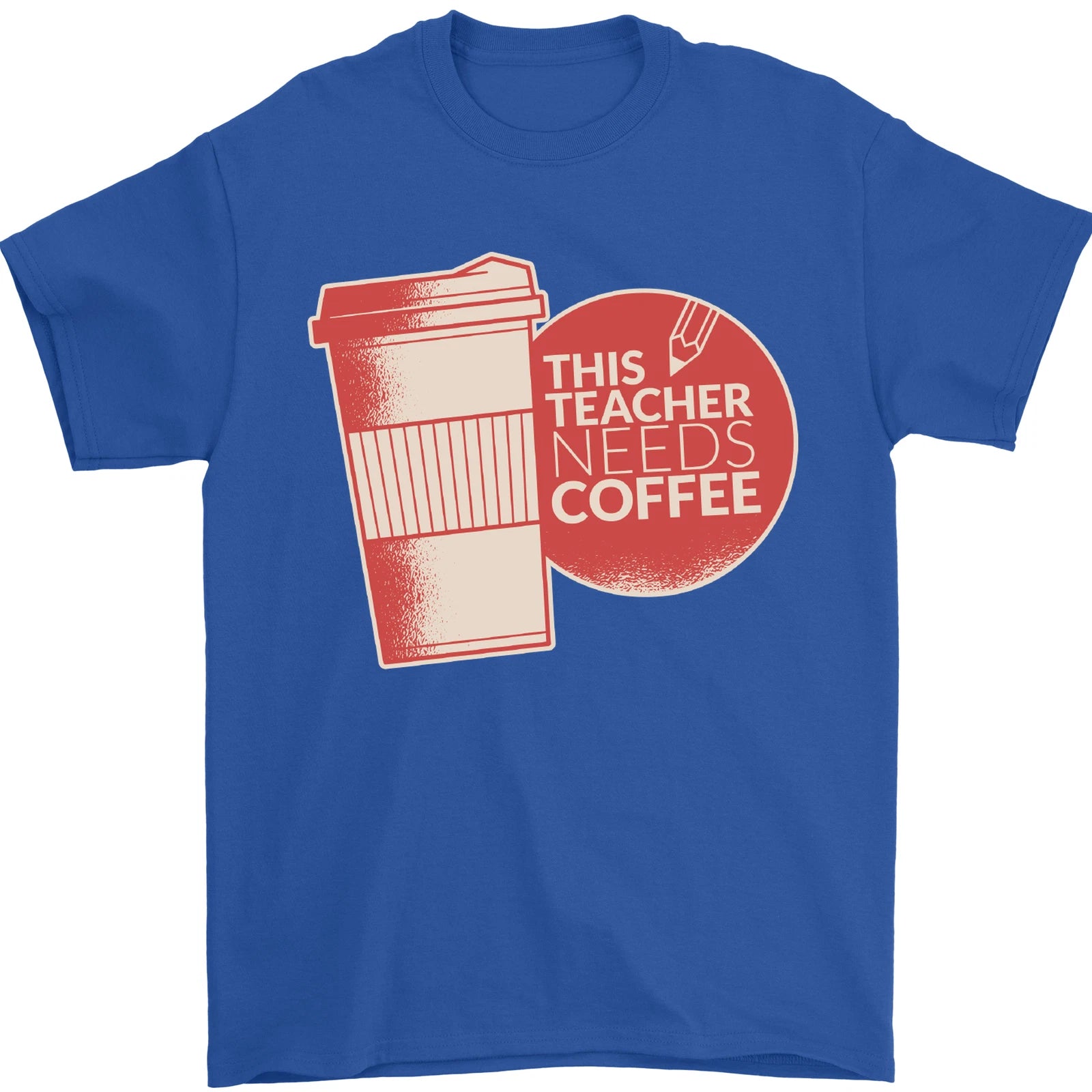This Teacher Needs Coffee Funny Teaching Mens T-Shirt 100% Cotton