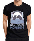 I'm Allergic To Mornings Panda sleeping pillow bed lazy cute Men's T-Shirt
