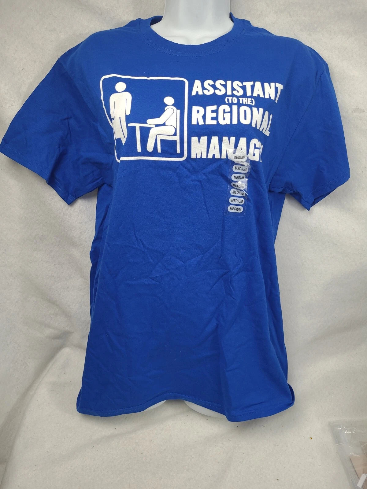 The Office Tee Shirt Assistant (To The) Regional Manager Royal Blue Size Medium.