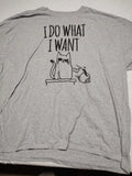 Vintage ODM Novelty Cat Graphic Gray T-Shirt Adult 3 XL  M/F  I do what I want