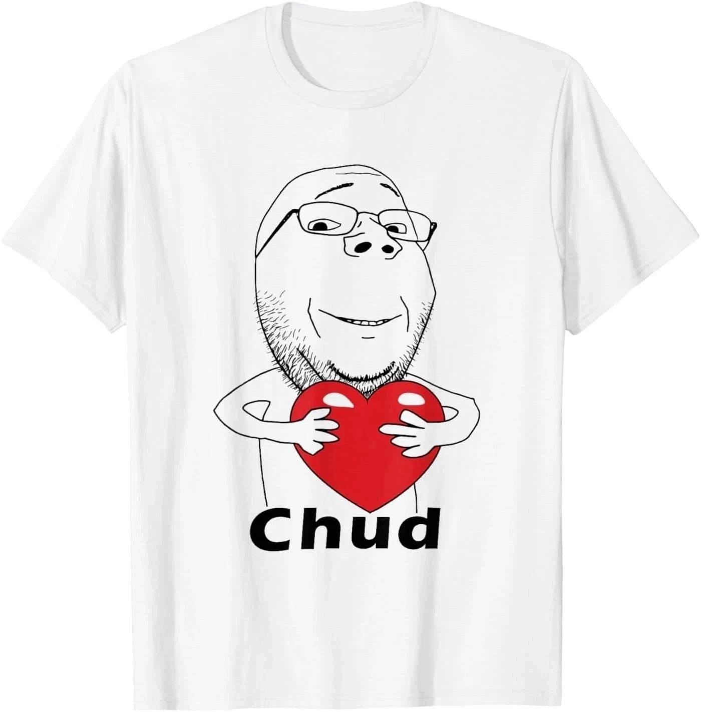 Chud Guy Love Heart T-Shirt Funny Meme Graphic Tee Unisex