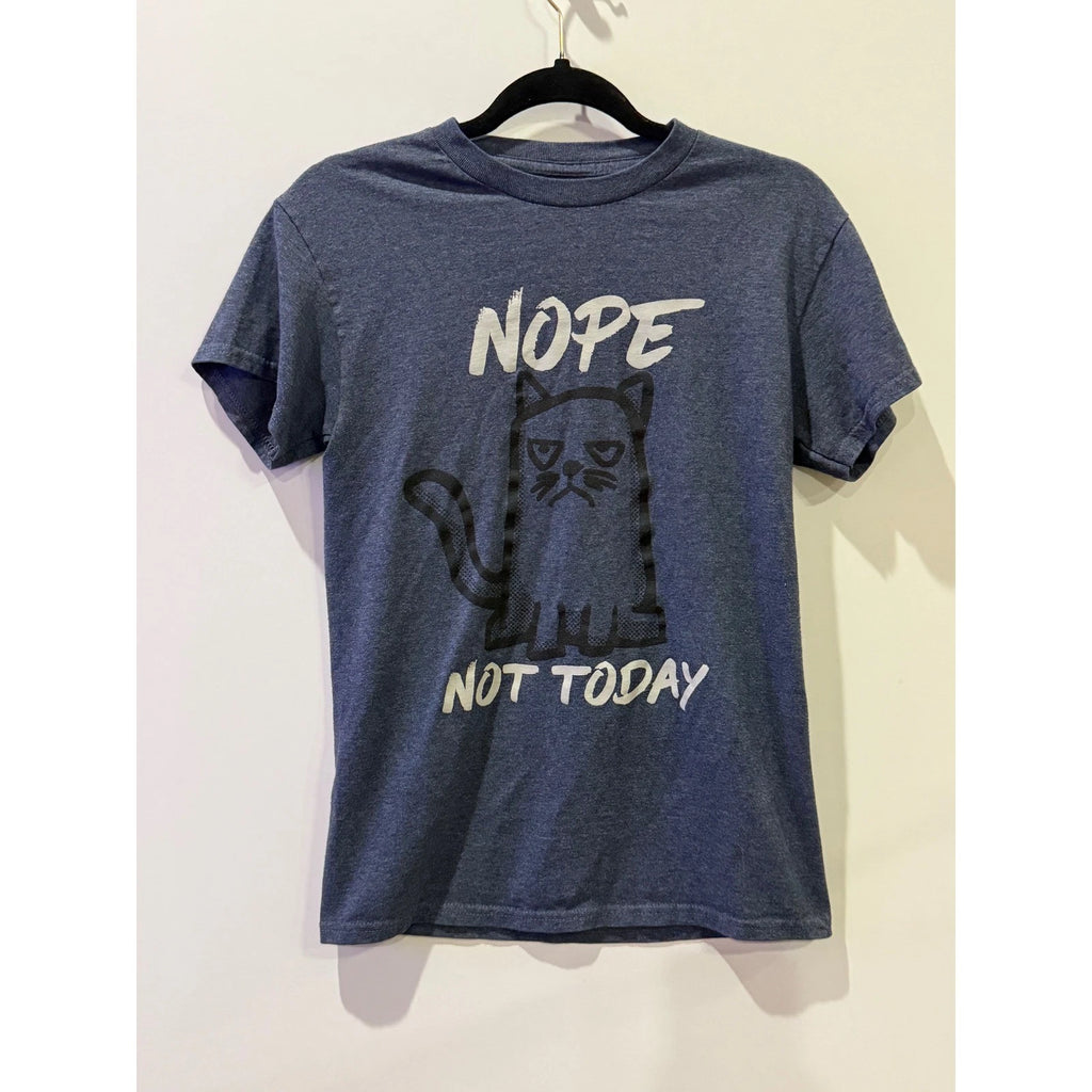 Unbranded Nope Not Today Cat T-Shirt Mens S Navy Blue Excellent Graphic Tee
