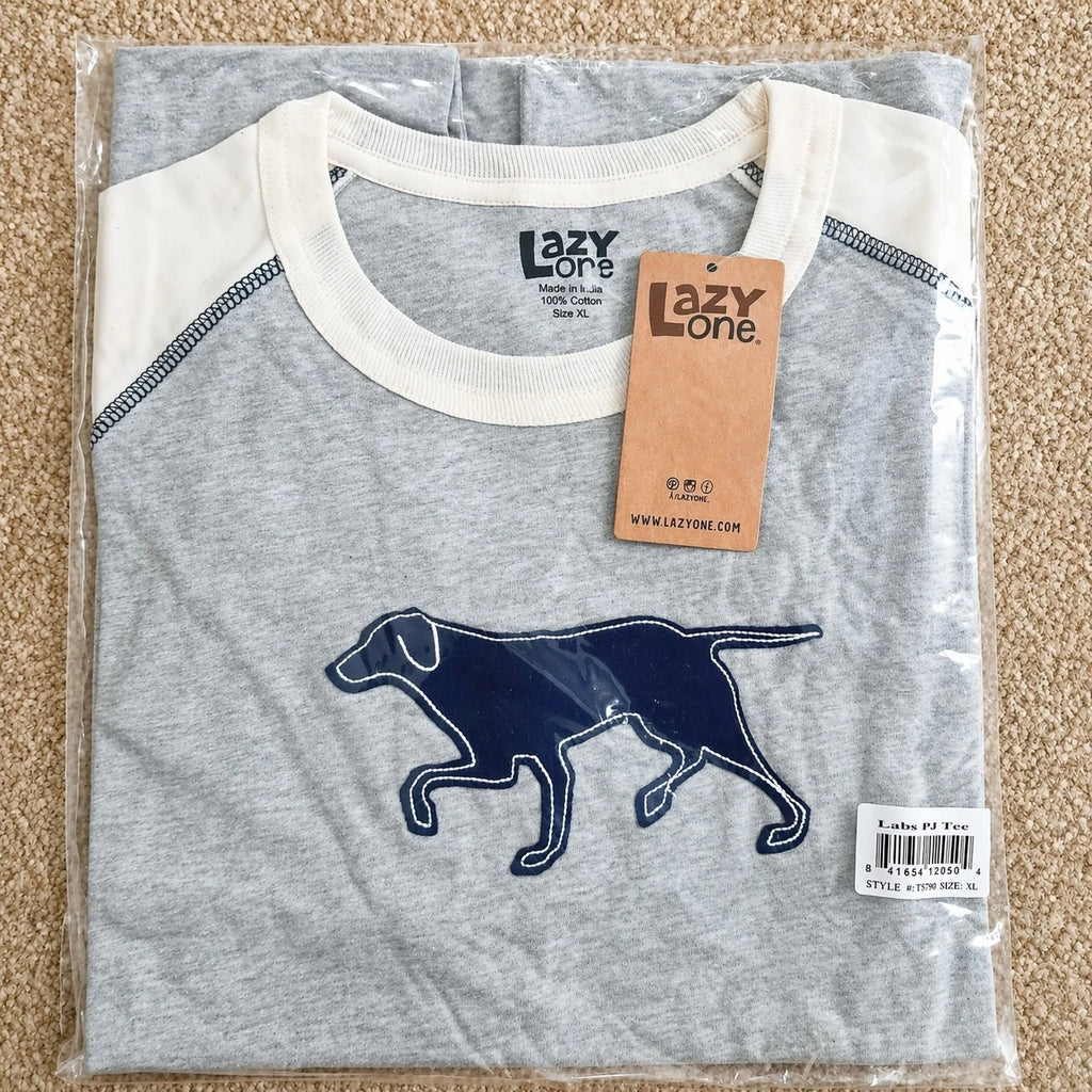 Lazy One Black Lab Unisex Men's T-shirt NWT Size XL Free Shipping