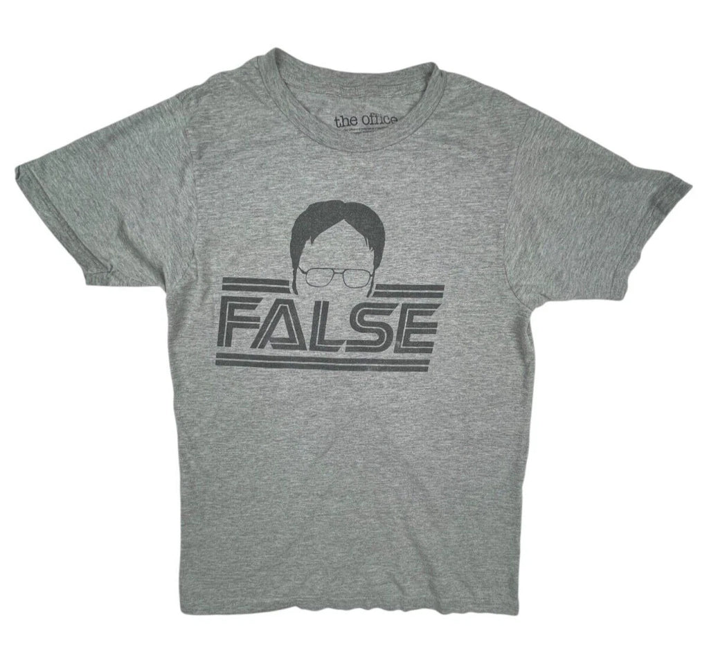 The Office Dwight Schrute "False" Official Gray T-Shirt Short Sleeve Tee Men's S