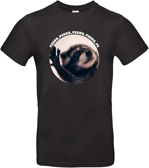 Pedro Raccoon T Shirt Black White Funny Meme