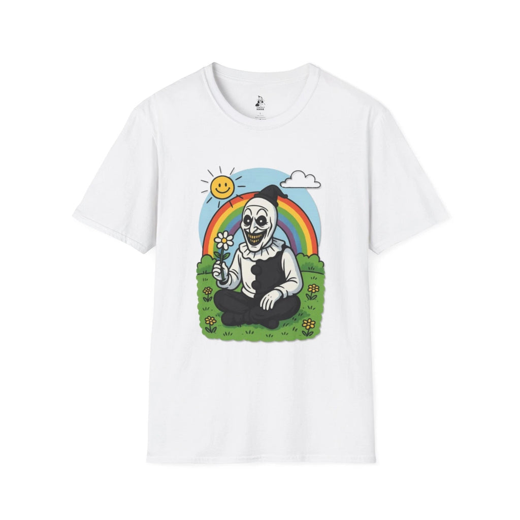 Iconically Horror Happy Art T-Shirt | Rainbow Sun Illustration, Sunny Art