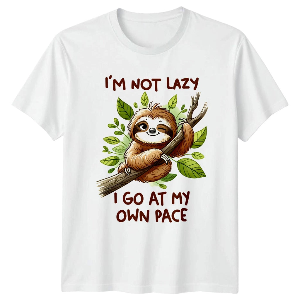 Im Not Lazy I Go At T-Shirt Sloth Animal Birthday Gift For Him And Her