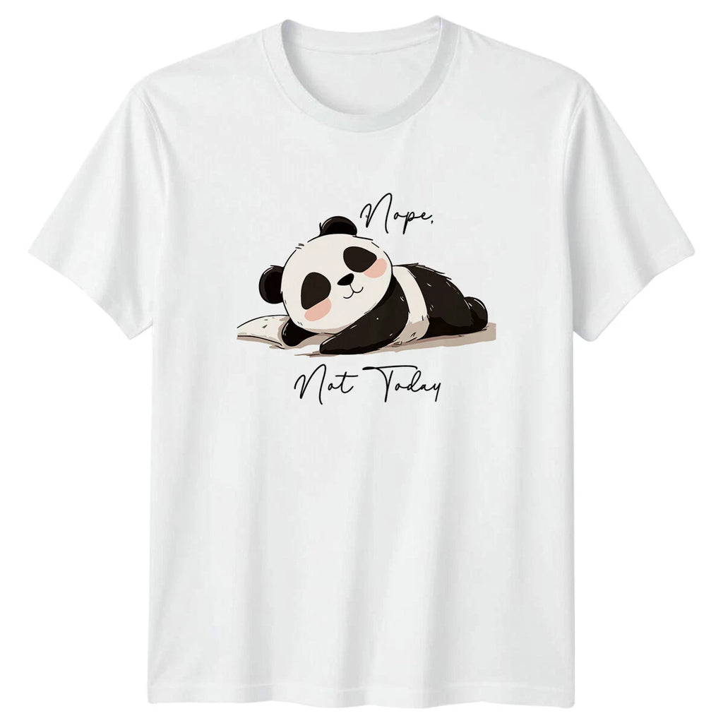 Nope Not Today Lazy Panda Bears Mens T-Shirt Womens Tee Graphic Unisex