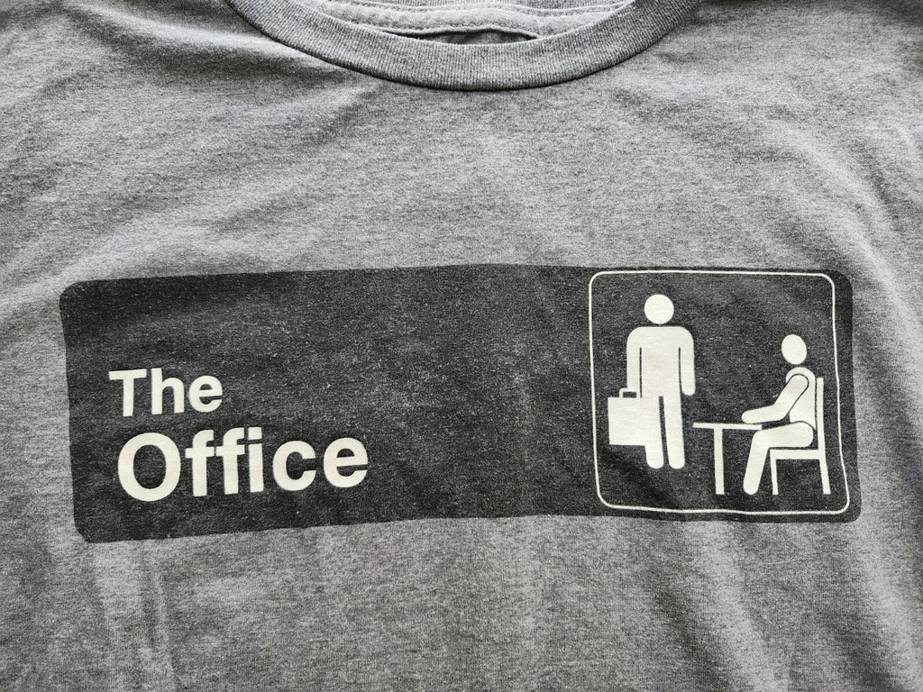 The Office T-Shirt Mens Large Gray Long Sleeve Dwight Michael Graphic Tee