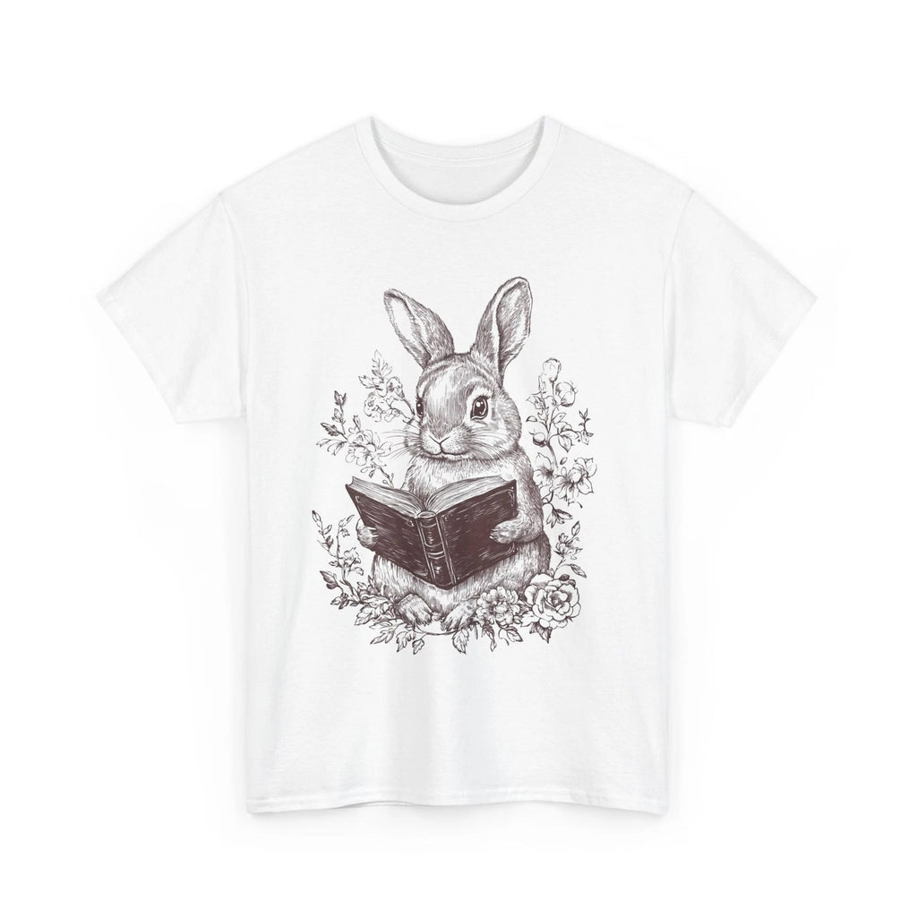 Book T-Shirt | Booktrovert T-Shirt | Rabbit Reading a Book Floral Shirt