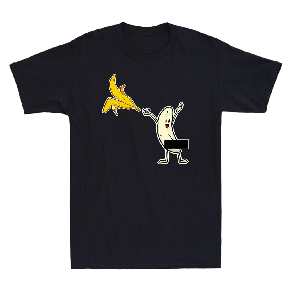 Banana Censor Funny Banana Striptease Cartoon Meme Gift Novelty Men's T-Shirt