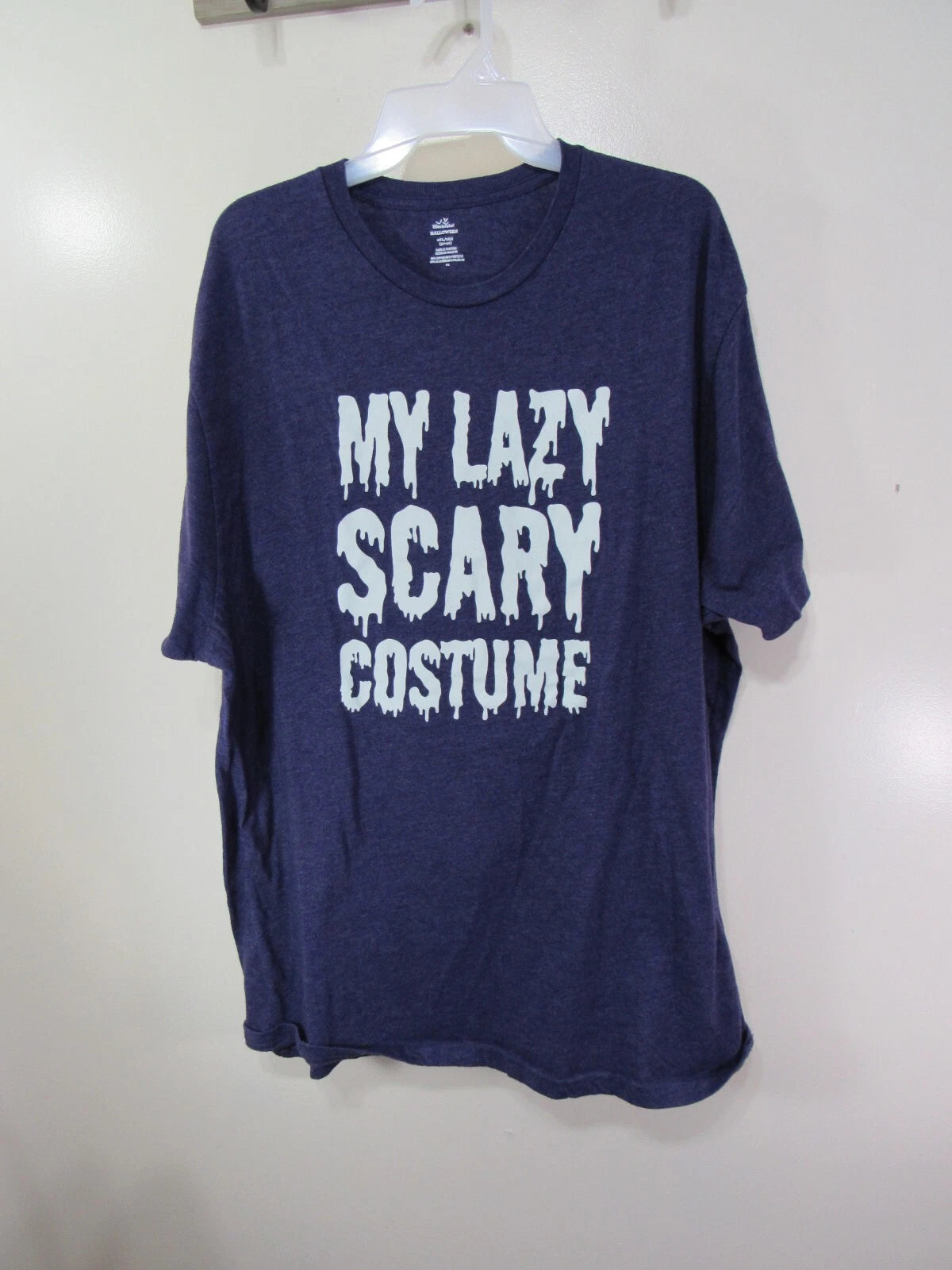 Mens Celebrate Halloween T Shirt Size 2XL 50 52 Purple  MY LAZY SCARY COSTUME