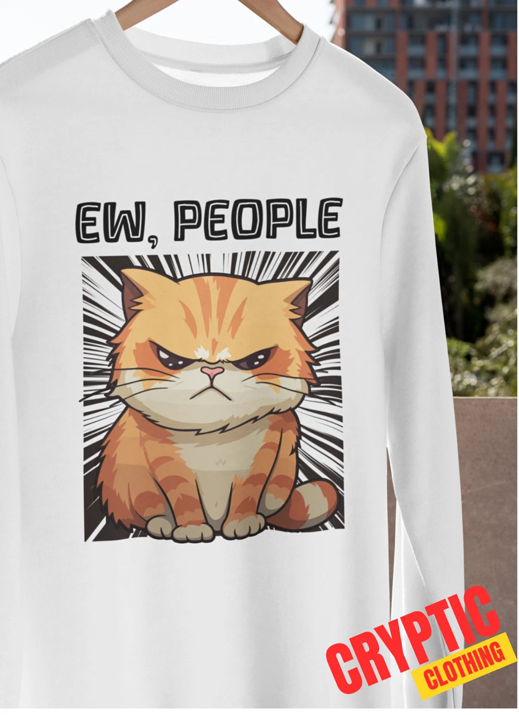 Funny Grumpy Cat Ew People T SHIRT S-3XL Angry Cat Cool Introvert Funny Gift TEE