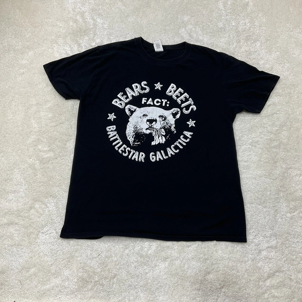 Gildan Mens Size L The Office Dwight Bears Beets Battlestar Galactica T-Shirt