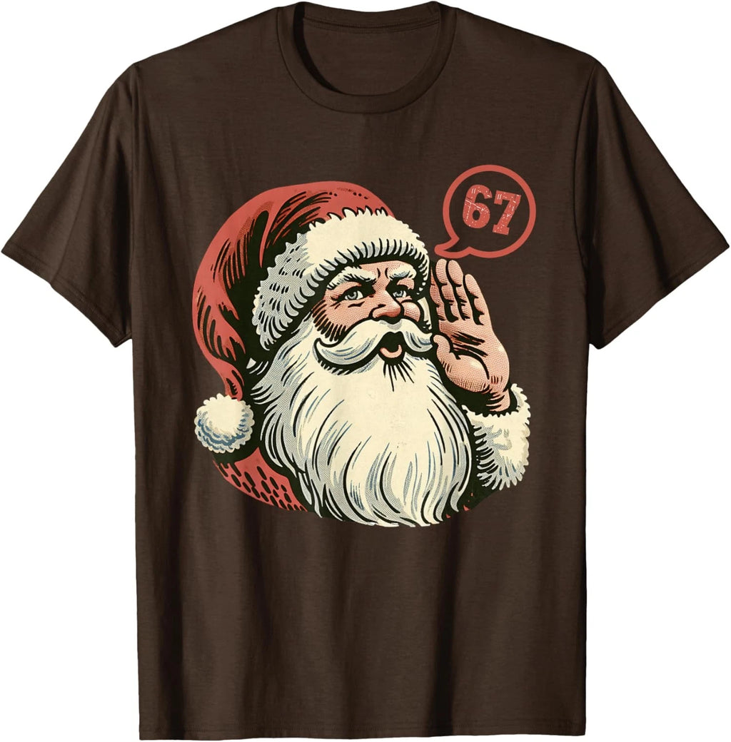 Christmas Funny Six Seven Meme Brainrot Santa Fun Unisex T-Shirt