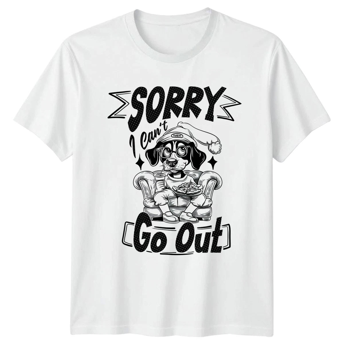 Sorry I Cant Go Out T-Shirt Introvert Dog Lover Birthday Gift For Him And Her