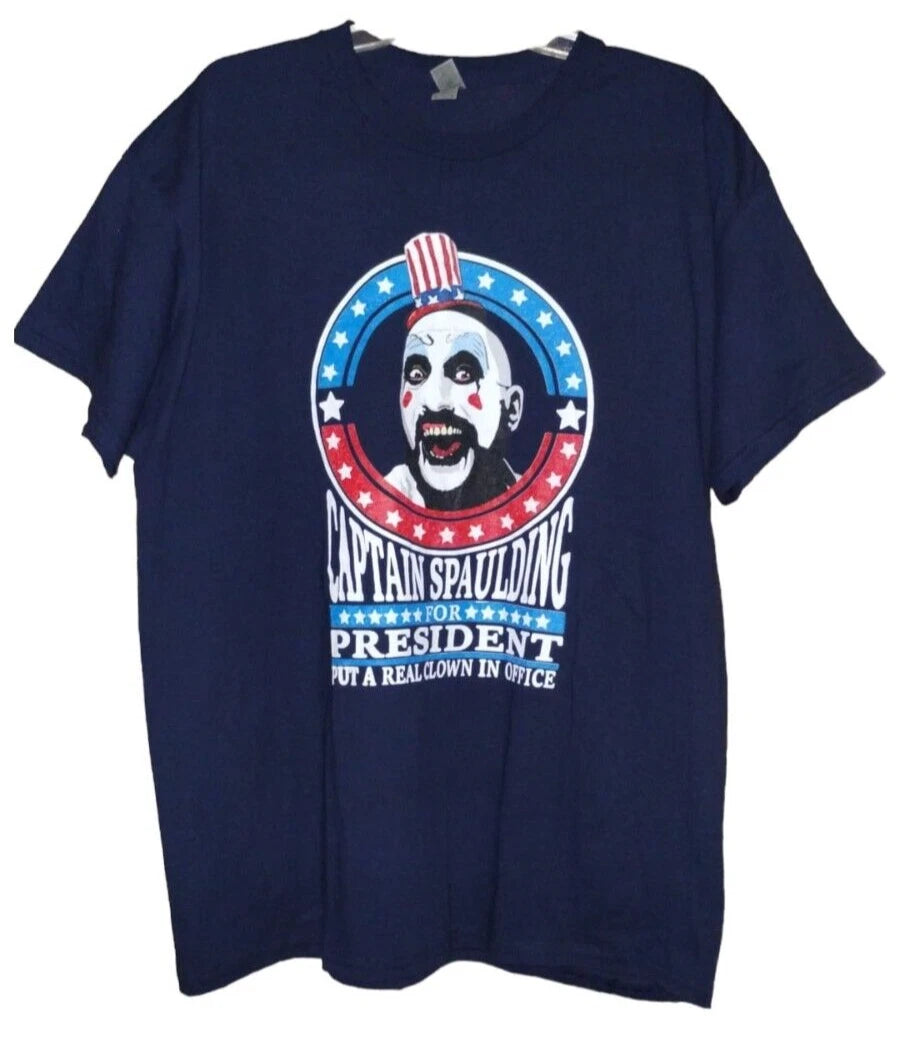 Captain Spaulding For President "PUT A REAL CLOWN IN OFFICE"  men's blue XL