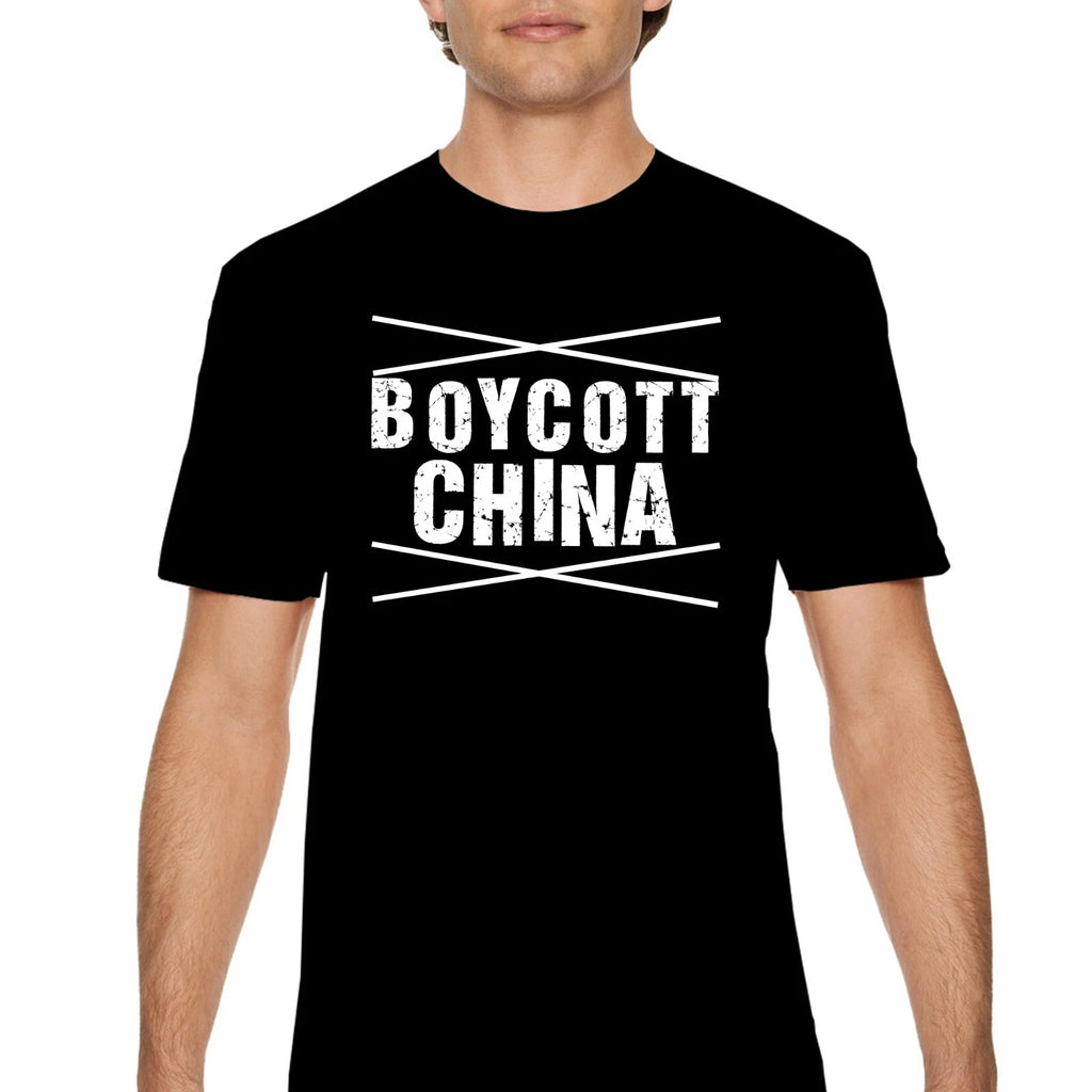 Afterprints Boycott China Retro Meme Tee For Men Women Unisex Printed T-Shirt