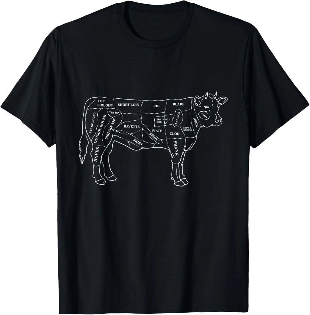 Cow Butcher Beef Cuts Diagram - Eat Beef Butcher Cut Chart Gift Unisex T-Shirt