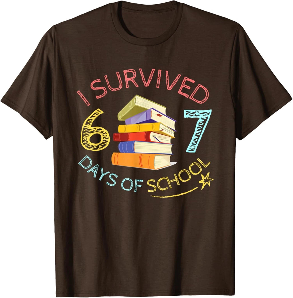 School Funny 67 Meme Teacher I Survived 67 Days Unisex T-Shirt