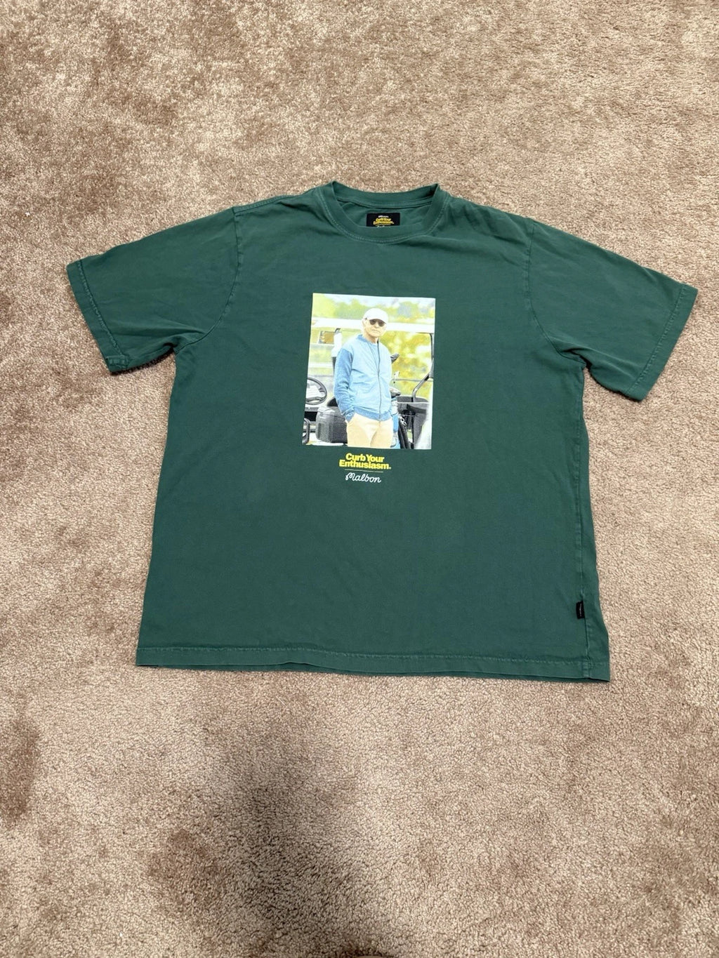 Malbon Curb Your Enthusiasm Shirt Mens Medium Green Larry David Hes Got The Yips