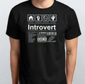 Introvert Logo T Shirt Funny Humor Intro T-SHIRT S M L XL XXL 3 4 XL Black White