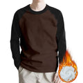 Casual Mens Long Sleeve Pullover Sweatshirt Loose Round Collar Patchwork