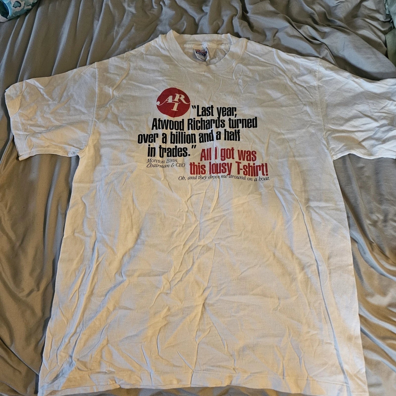 Vintage Atwood Richards Barter T-Shirt Moreton Binn CEO Finance Wall Street