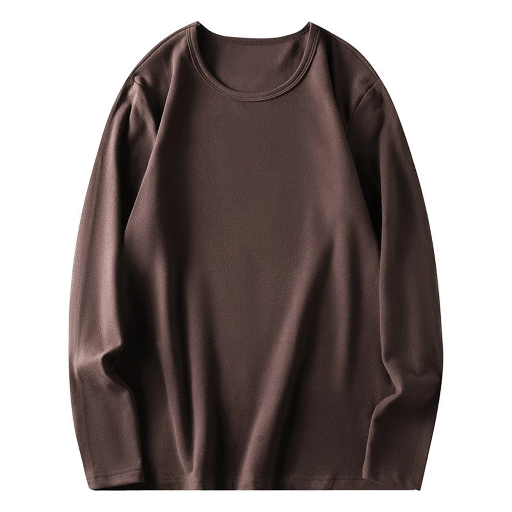 Men Thermal Top Base Layer Shirt 95% Polyester 5% Spandex Thickened Fabric