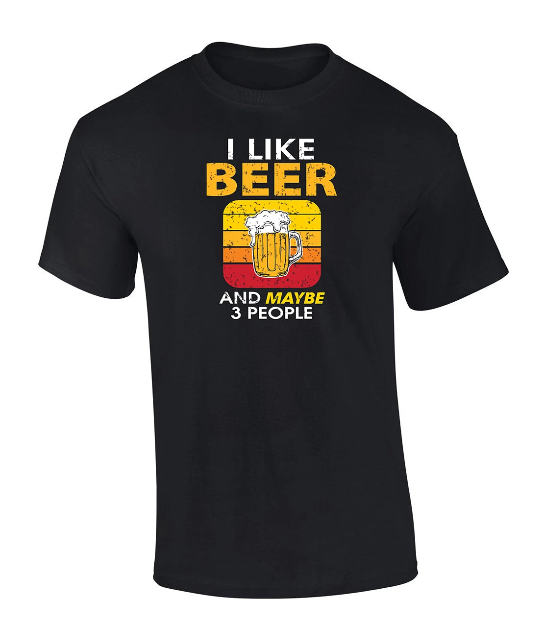 Trenz Shirt Company I like Beer And Maybe 3 People Mens Funny Short-Sleeve