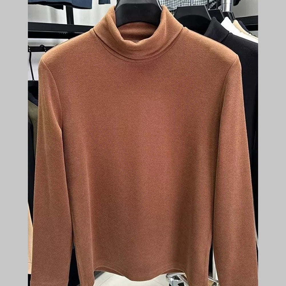 Men Seamless Shoulder Half High Collar T Shirt for Unrestricted Movement