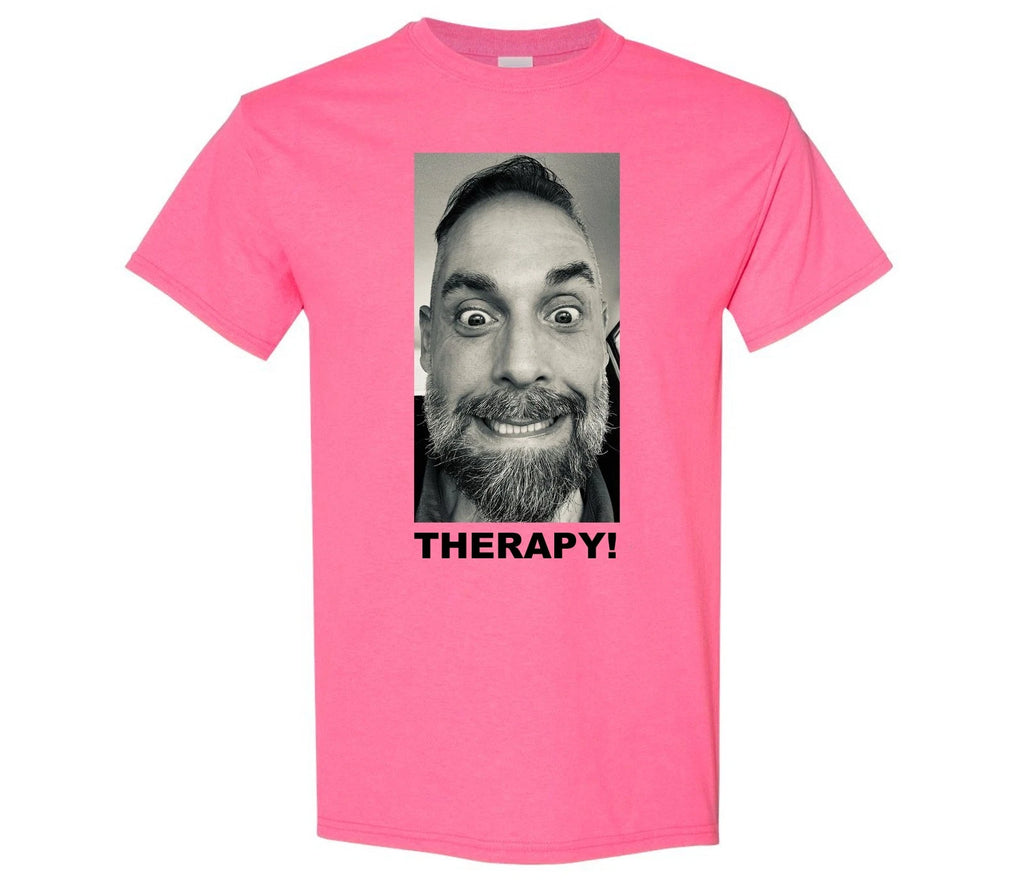 Funny Face Therapy Meme Pink Graphic Humor Unisex Casual T shirt