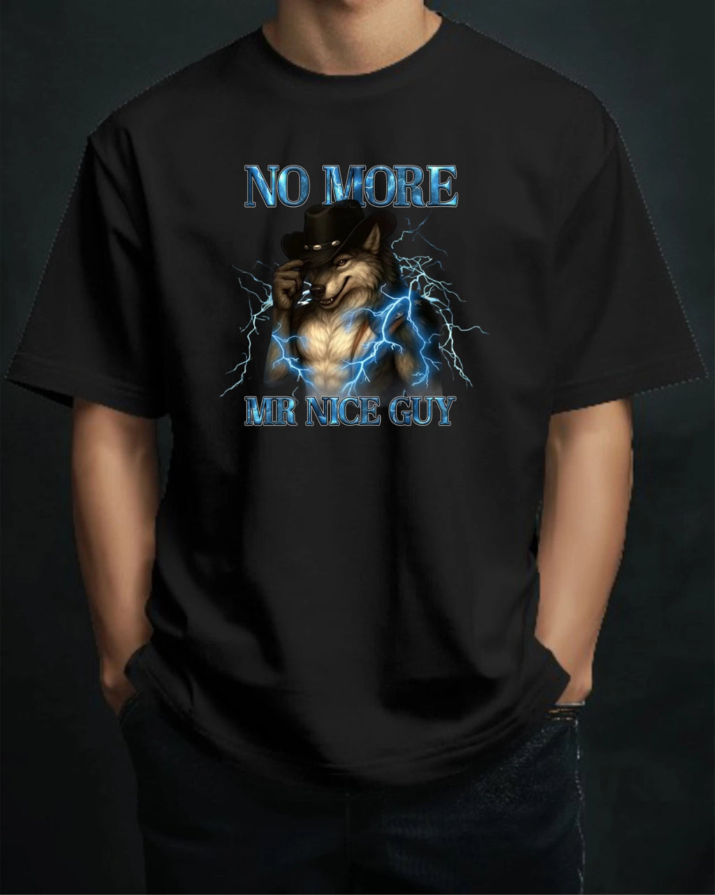 No More Mr Nice Guy Funny Alpha Wolf T-Shirt, Brain Rot Funny Meme Shirt