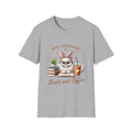 Easily Distracted by Books and Coffee Tee, Cat Lover Shirt, Bookworm Gift, Funny