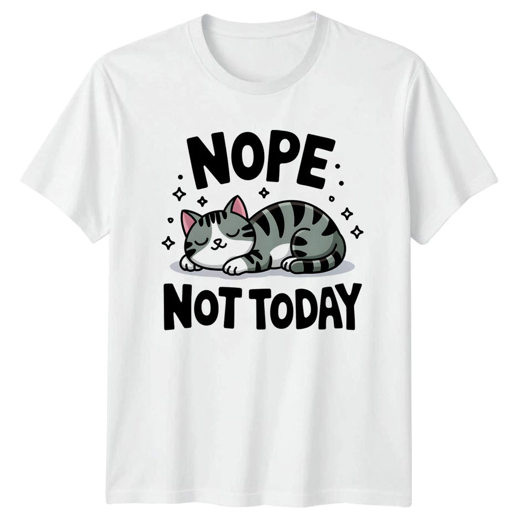 Nope Not Today T-Shirt Lazy Cats Humor Christmas Gift For Him And Her