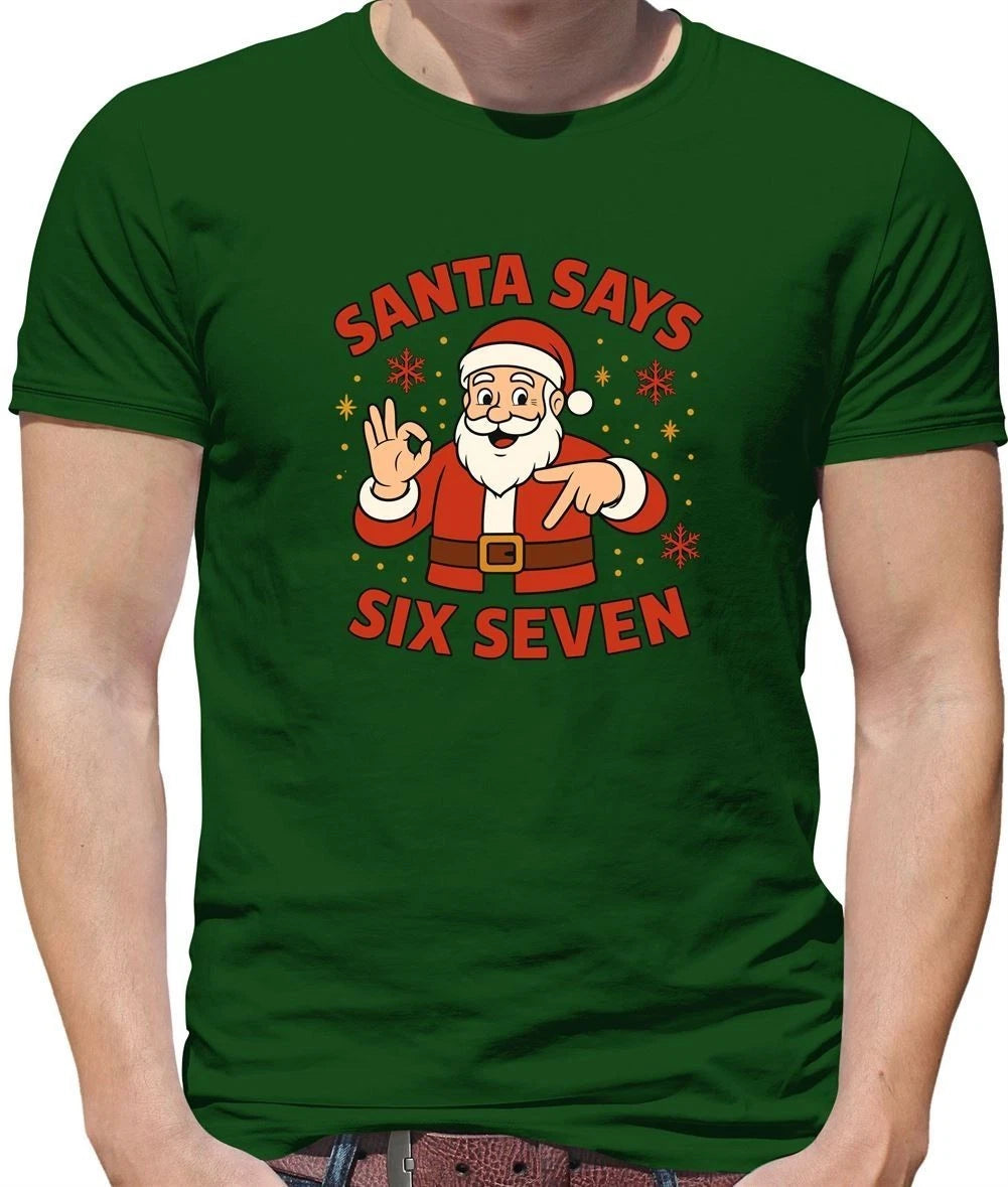 Santa Dit Six Sept 6-7 - Men's T-Shirt - Six Seven Meme Brainrot Funny 6 7