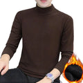 Thermal Underwear For Men Long Sleeve Fleece Half High Collar Solid Top