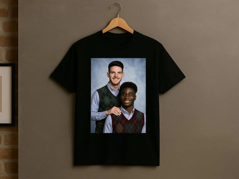 Funny Arsenal T-Shirt: Saka & Declan Rice 'Step Brothers' Meme Tee
