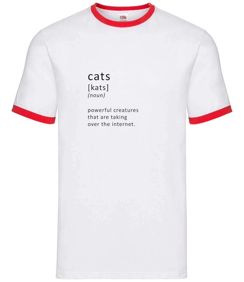 Funny Definition Cats Internet - Mens Ringer - Cat Pet Pets Kitten Meme