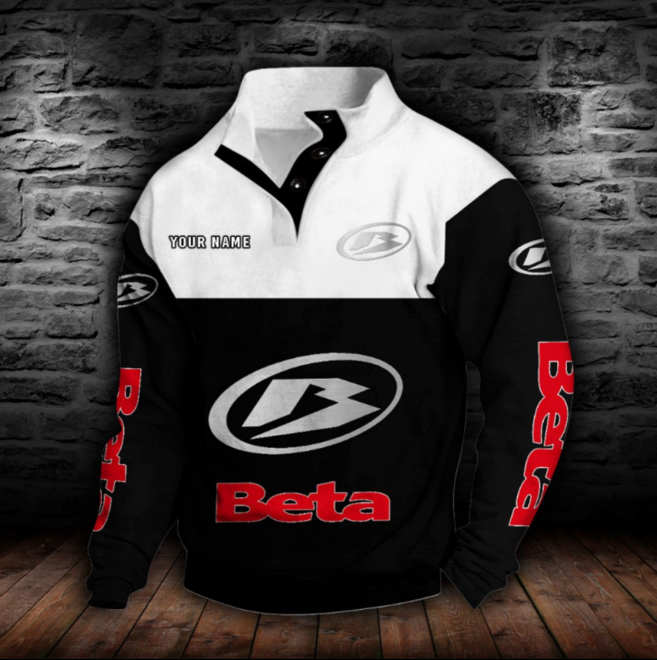Beta Motorcycles Custom Name Stand Collar Sweatshirt